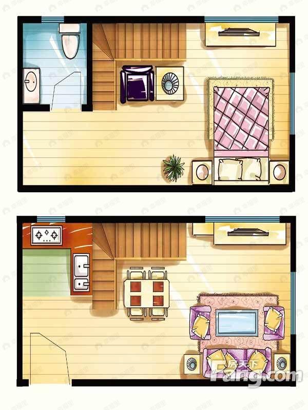 1室1厅1卫建面33平户型图