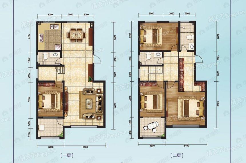 4室2厅3卫建面240平户型图