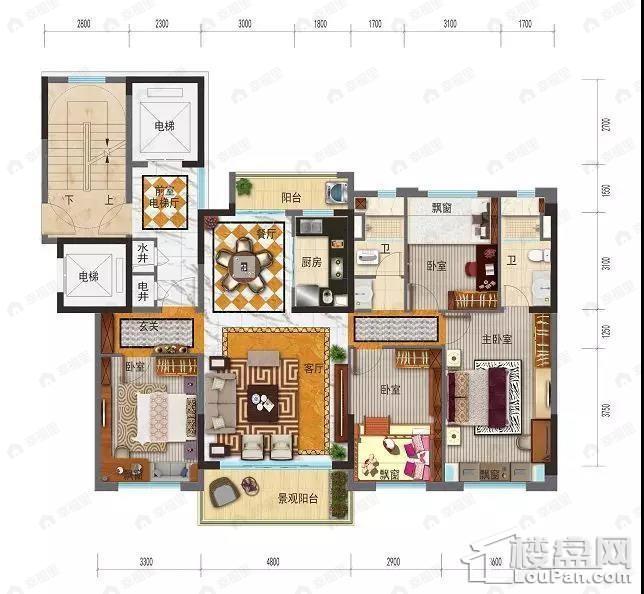4室2厅2卫建面140平户型图