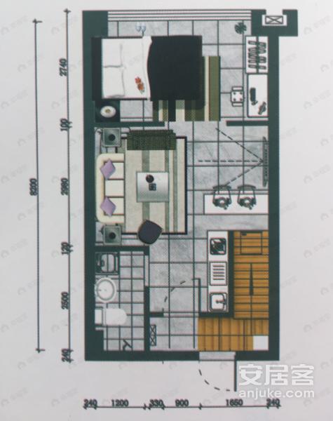 1室1厅1卫建面91平户型图