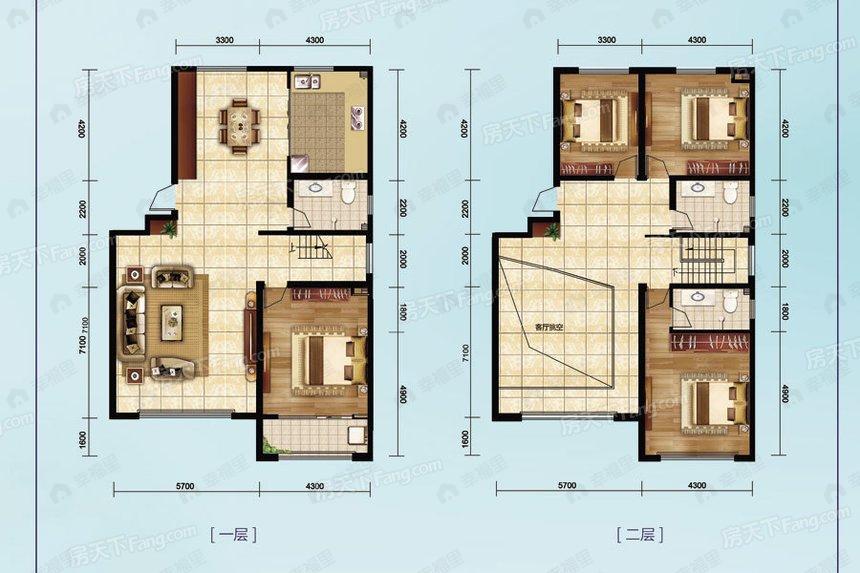 4室2厅3卫建面289平户型图