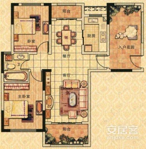 中辰一品2室2厅1卫户型图