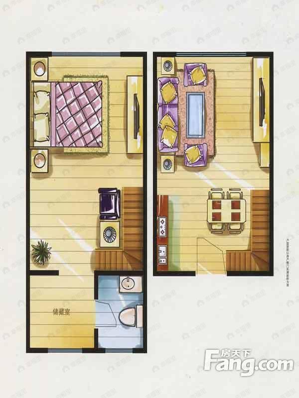 1室1厅1卫建面35平户型图