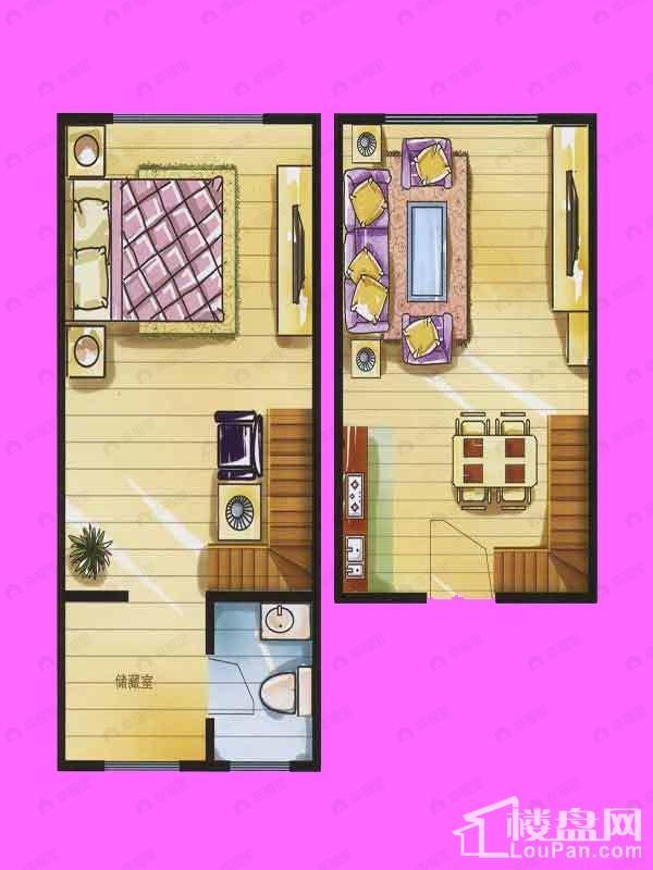 1室1厅1卫建面35平户型图