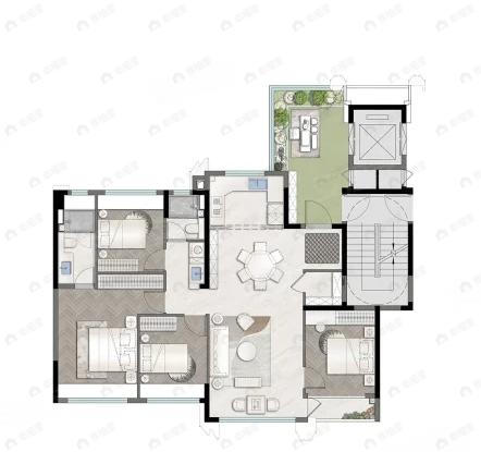 厦门建发望湖4室2厅2卫户型图