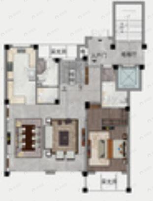 4室2厅4卫建面260平户型图