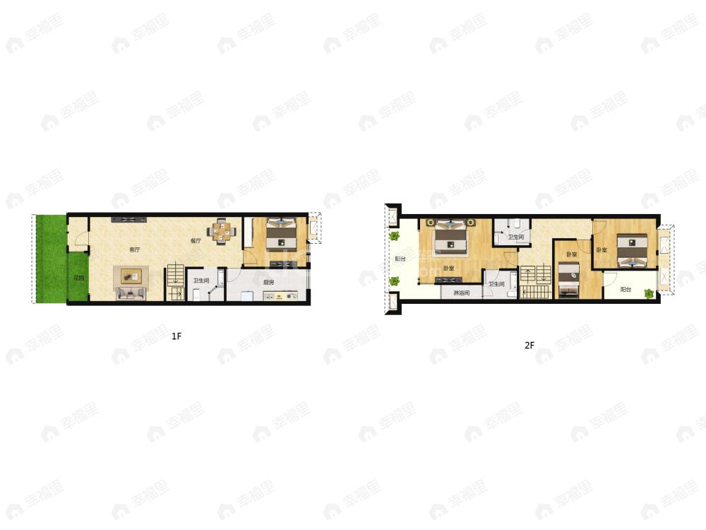 4室2厅建面108m²南户型图