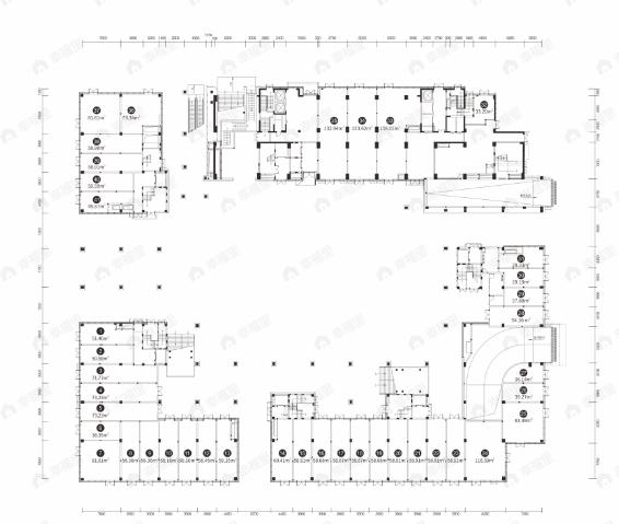 1室1厅建面1000m²东|西|南|北户型图