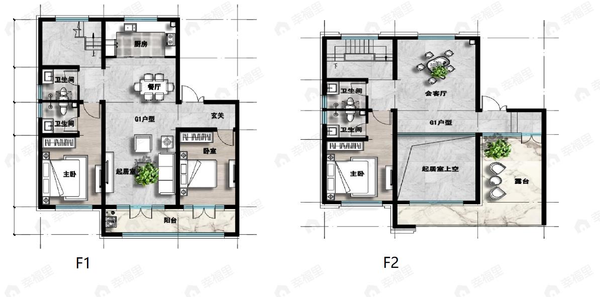 3室3厅4卫建面221平南户型图
