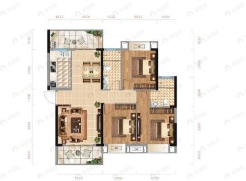 交投明珠府3室2厅2卫户型图