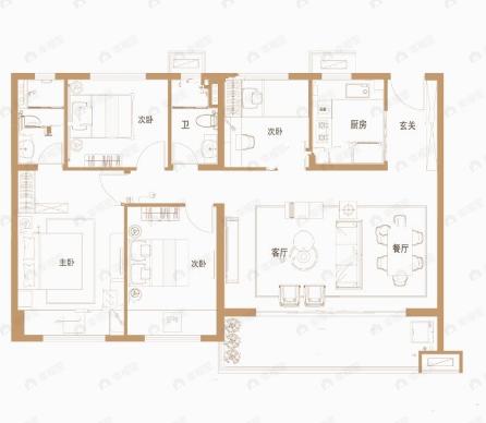 新安碧桂园4室2厅2卫户型图