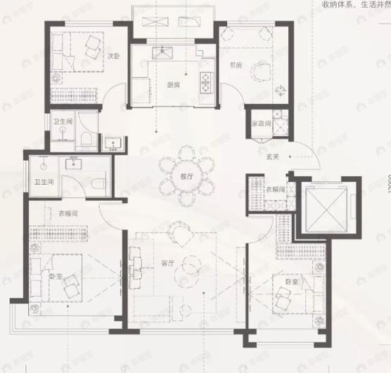 朝央和煦4室2厅2卫户型图