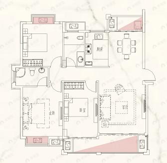 翰林府3室2厅2卫户型图