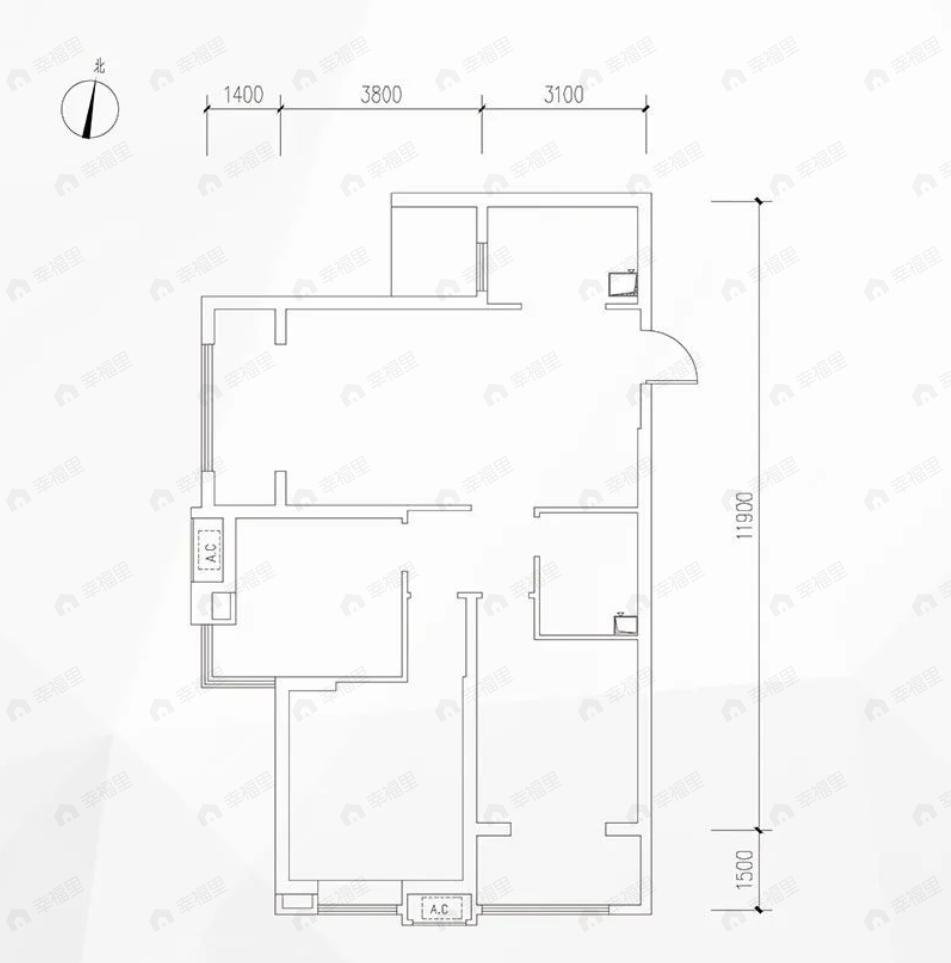 南飞鸿天锦3室2厅1卫户型图