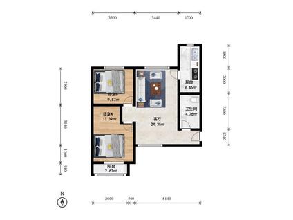 北京首开智慧社2室1厅89.36平高楼层/共21层