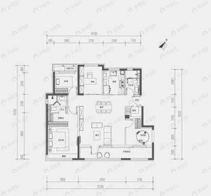 北京国贤府4室2厅2卫户型图
