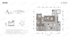 4室2厅3卫建面129平户型图