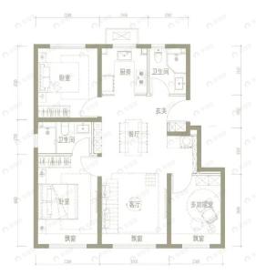梧桐星宸3室2厅2卫户型图