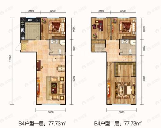 4室2厅2卫建面155平南户型图