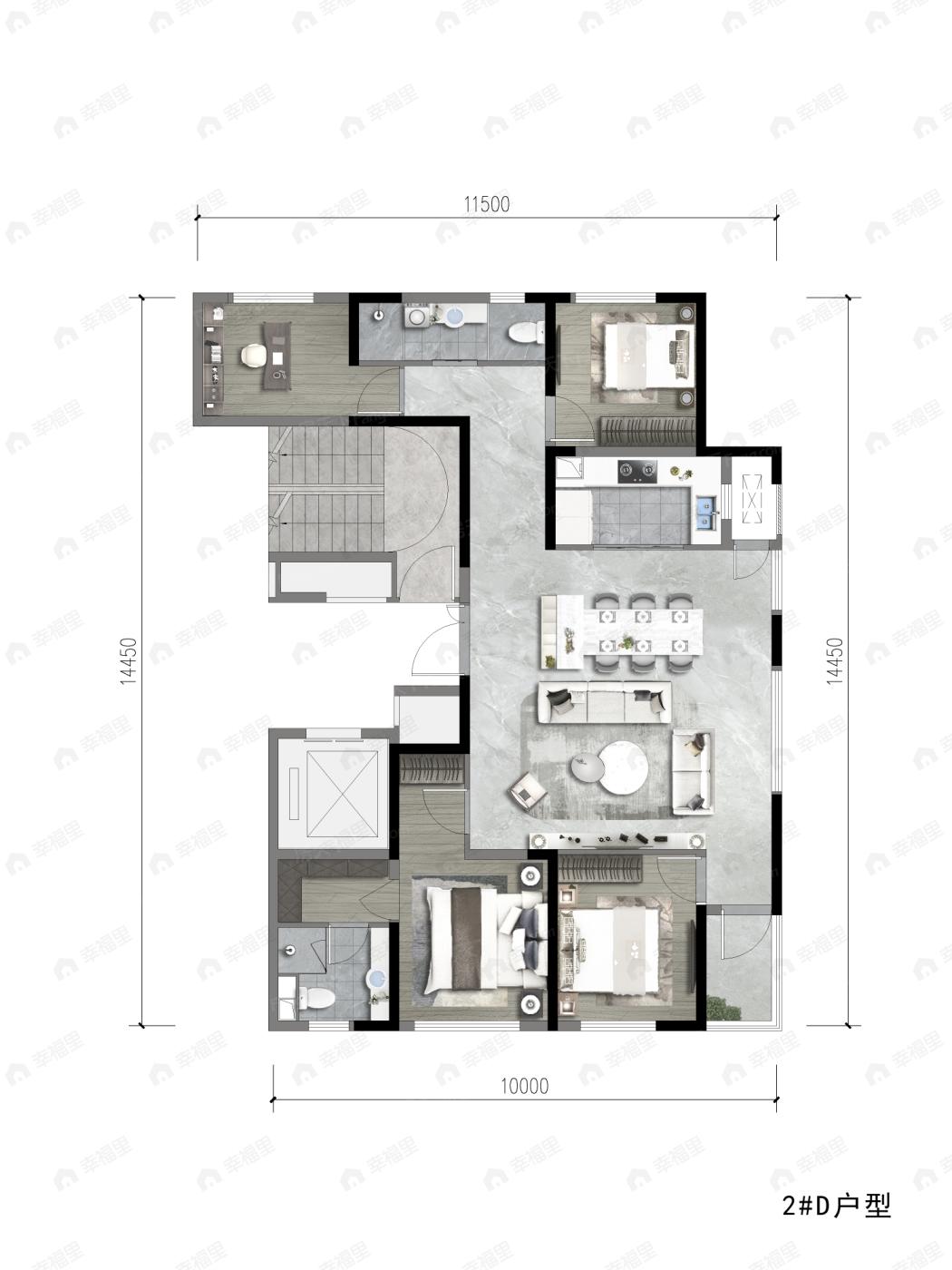 大明宫紫檀府4室2厅2卫户型图