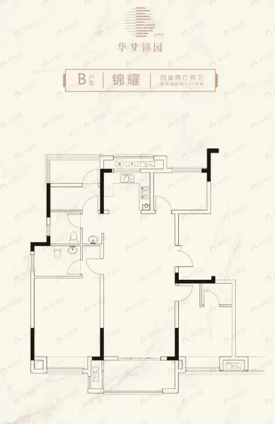 华梦锦园4室2厅2卫户型图