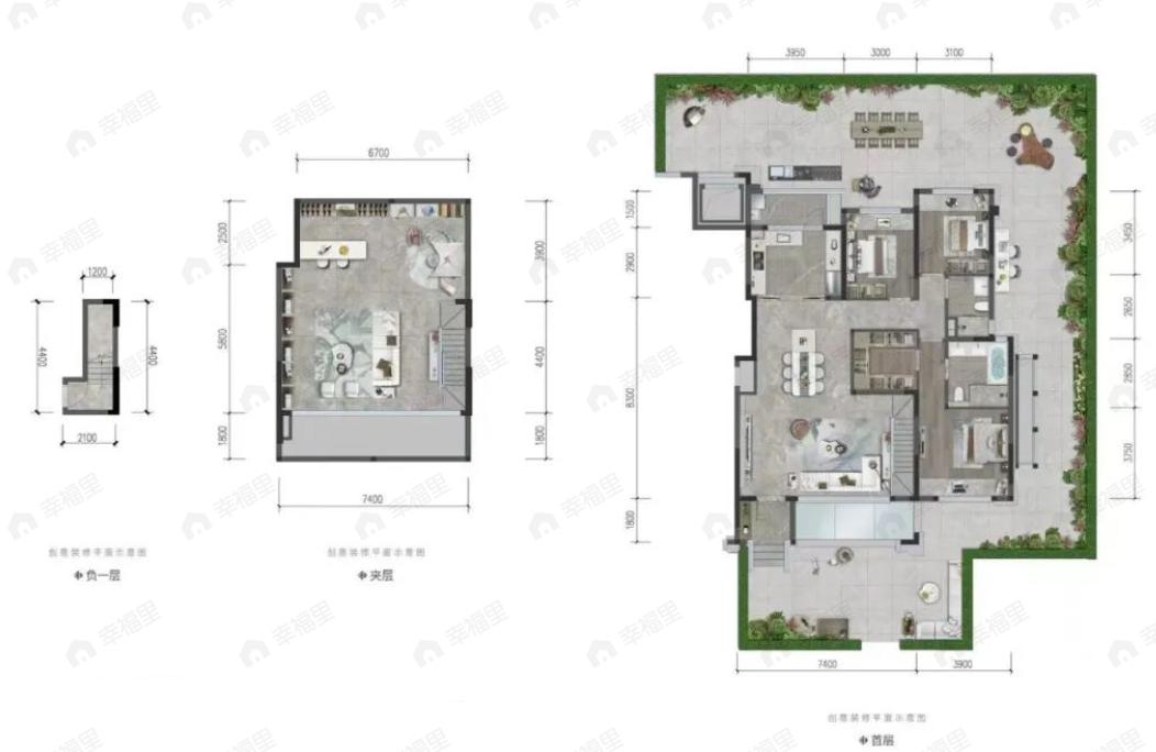 3室2厅2卫建面245平户型图