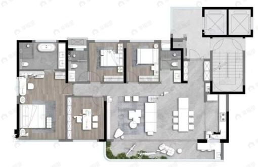 中建壹品金沙公馆4室2厅3卫户型图