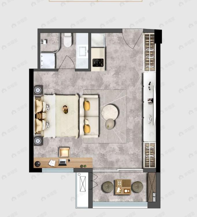 新兴天樾1室1厅1卫户型图