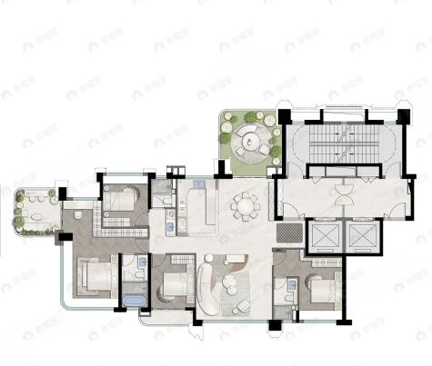 厦门建发望湖4室2厅3卫户型图
