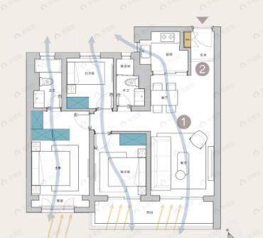 和风雅信花园3室2厅2卫户型图