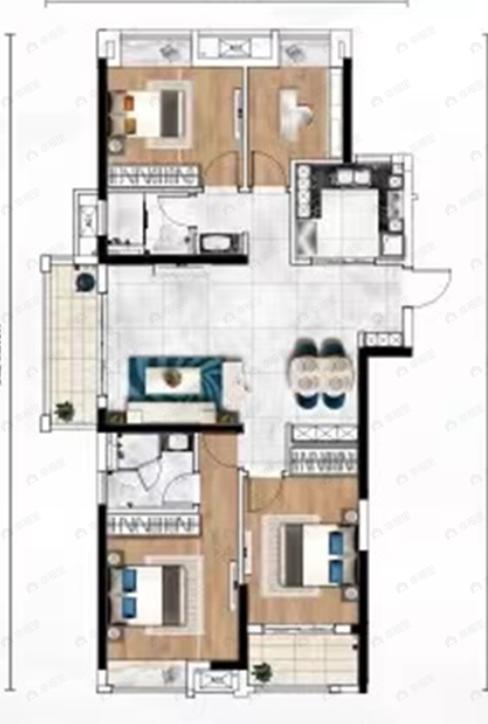 清能清江锦城5室2厅3卫户型图