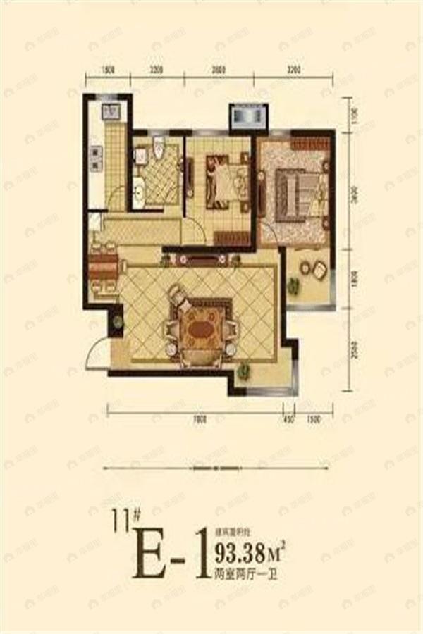 府城尚品2室2厅1卫户型图