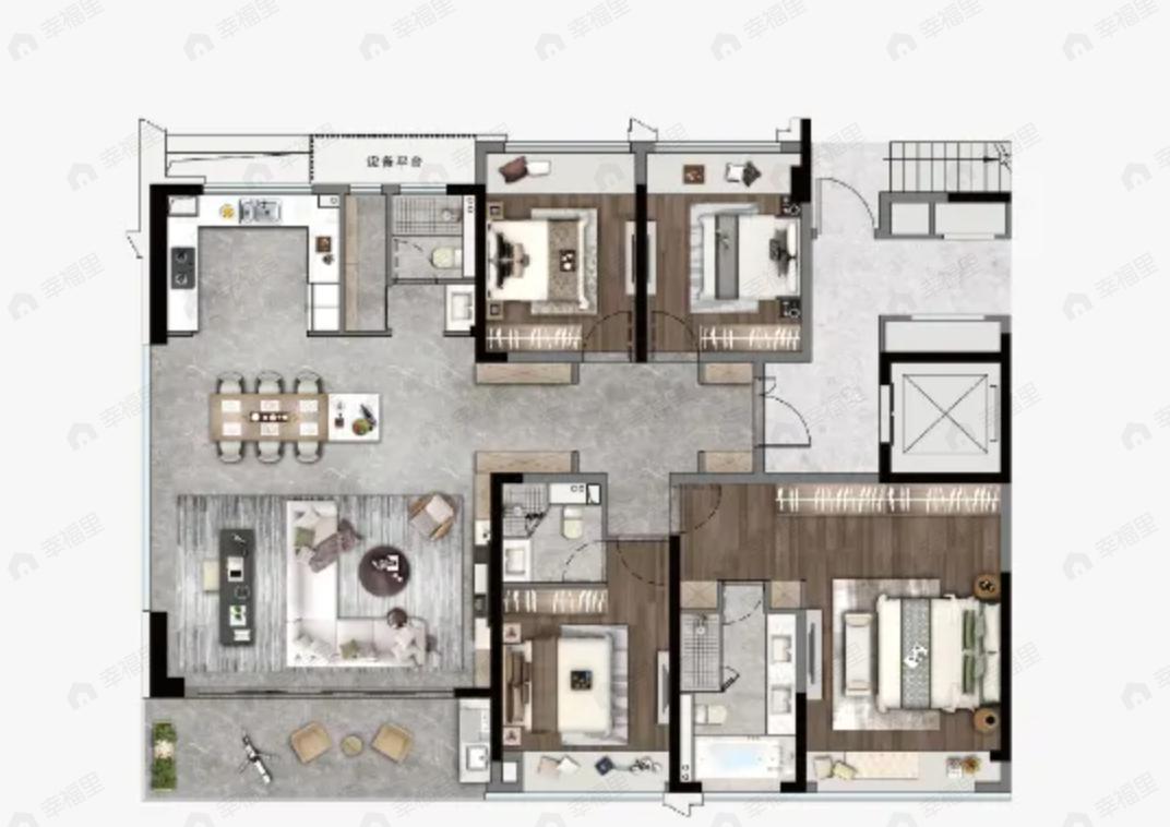 中吴江南春4室2厅3卫户型图