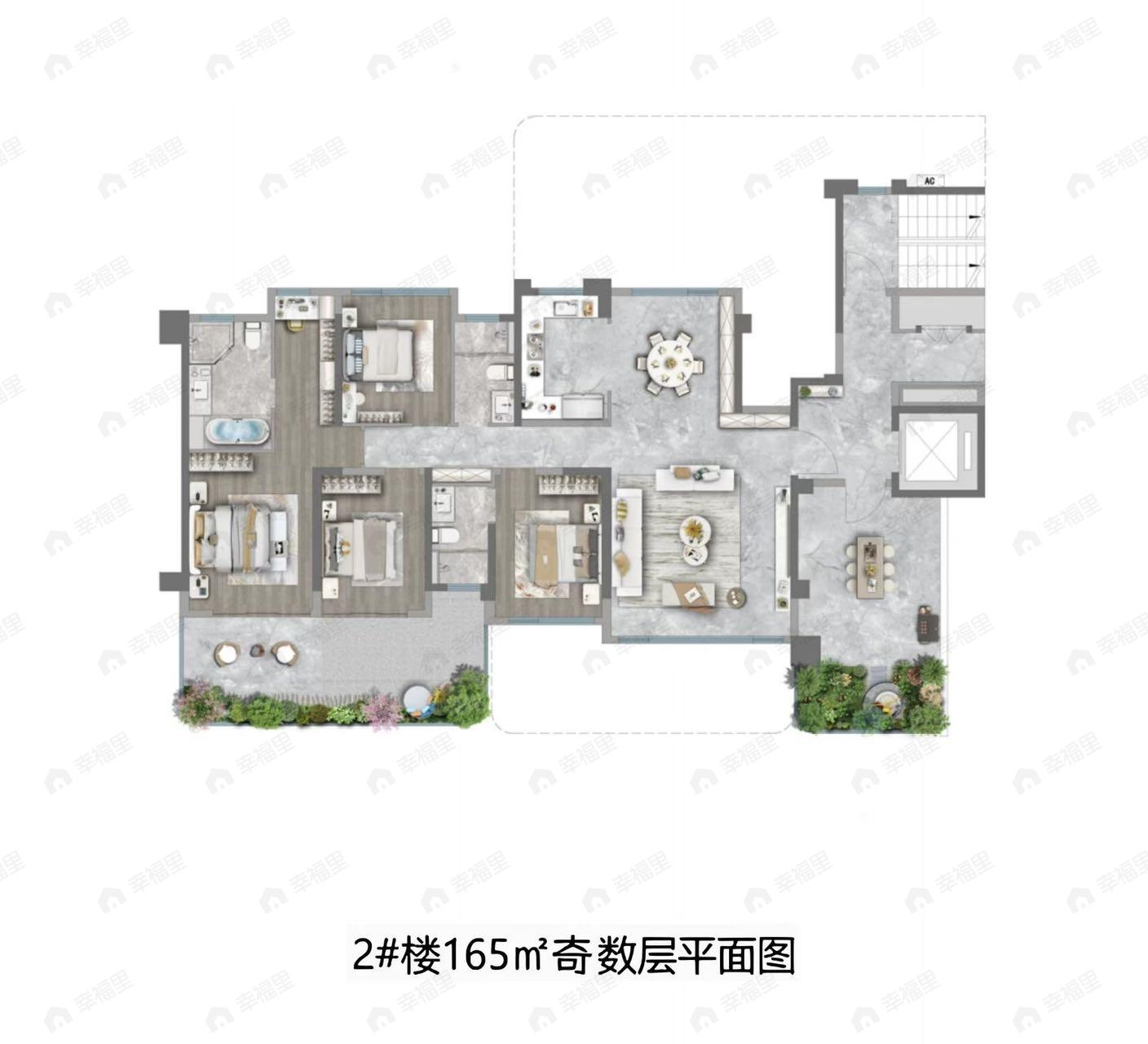 4室2厅2卫建面167平户型图