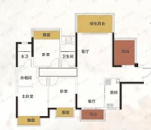 4室2厅2卫建面117平户型图