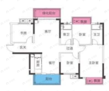 盛邦珑悦4室2厅2卫户型图