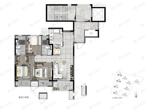 万科星遇光年3室2厅2卫户型图