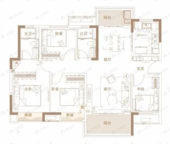 长沙北中心保利时代4室2厅2卫户型图