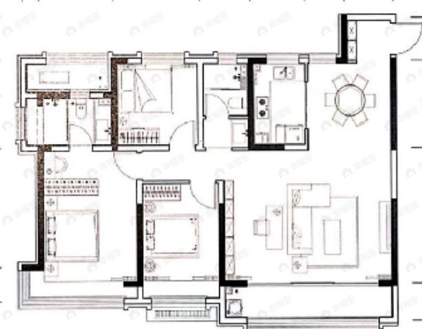 3室2厅2卫建面143平户型图