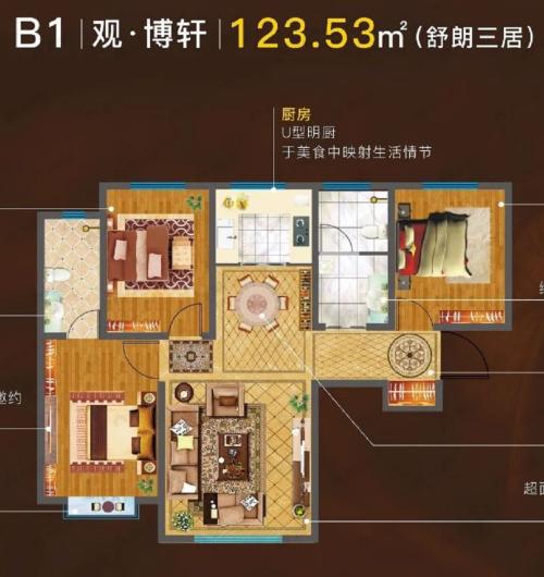 和興北城大观3室2厅2卫户型图