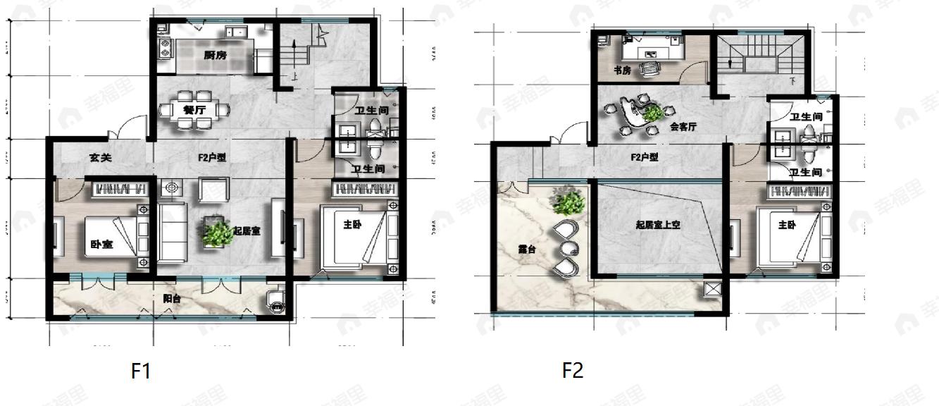 3室3厅4卫建面212平南户型图