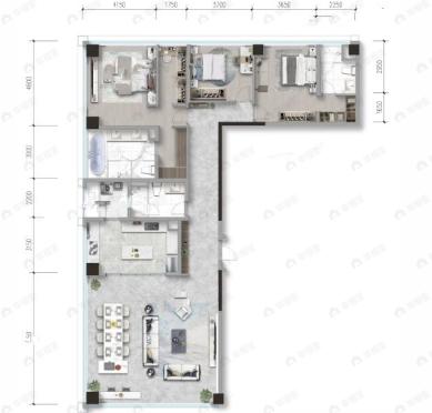 天府公园未来城3室2厅3卫户型图
