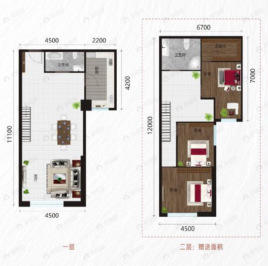 金科星耀天都3室2厅2卫户型图