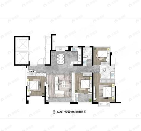 湿地公园TOD璞瑞4室2厅2卫户型图