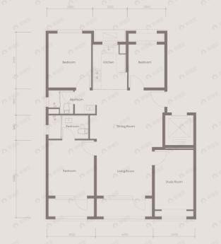 4室2厅2卫建面144平户型图
