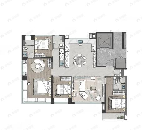 建发-五缘鲤4室2厅3卫户型图