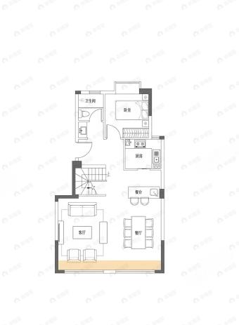 3室2厅2卫建面116m²南户型图