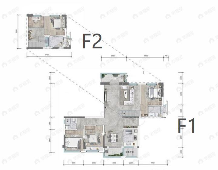 4室2厅3卫建面147平户型图