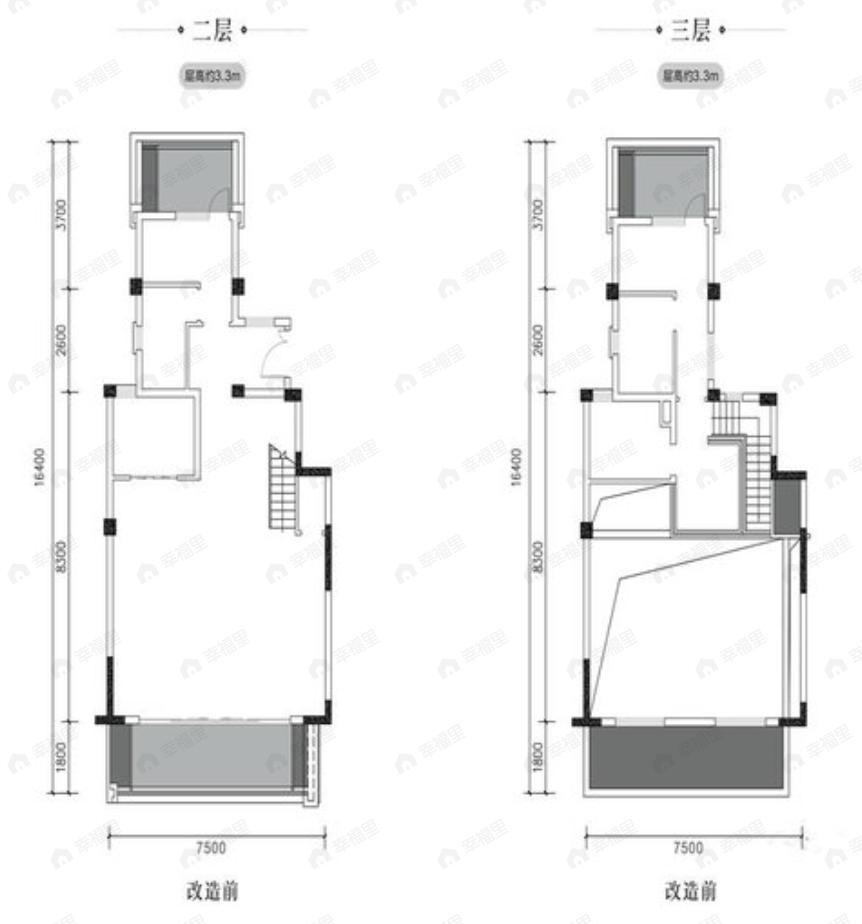 2室1厅3卫建面144平南户型图