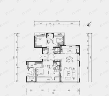 北京国贤府4室2厅3卫户型图